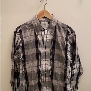 Black and white plaid dress shirt